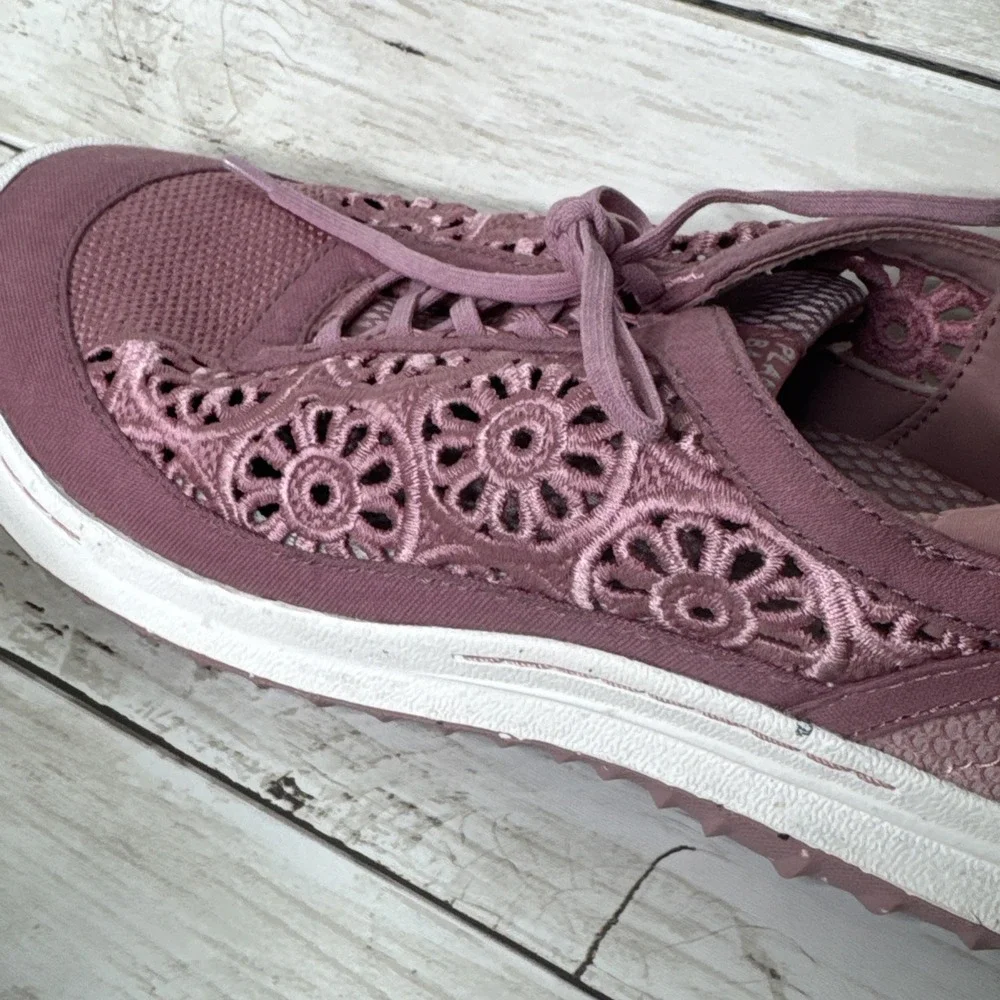 Jambu Sunny Women's Sneaker 8W Pink Mauve Floral Lace Up Shoes J4SNN53W Wide
